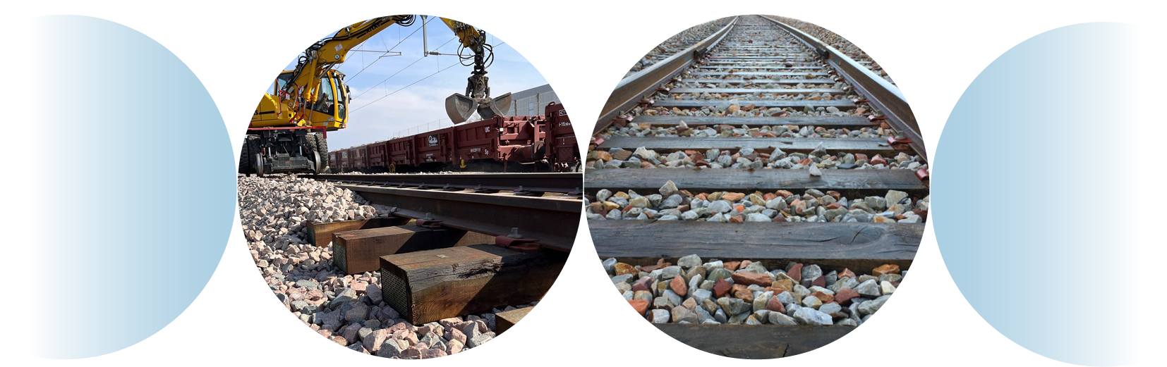 Railway images in circles