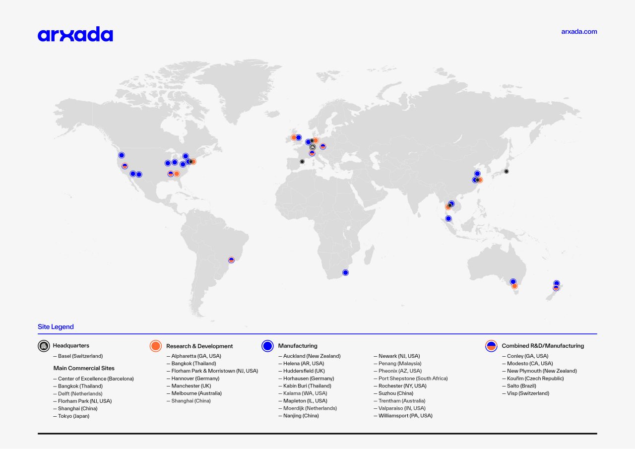 Arxada World Map